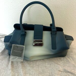 Simply Vera Wang Shoulder Bag Medium Blue Vegan Leather Crossbody Purse NWT